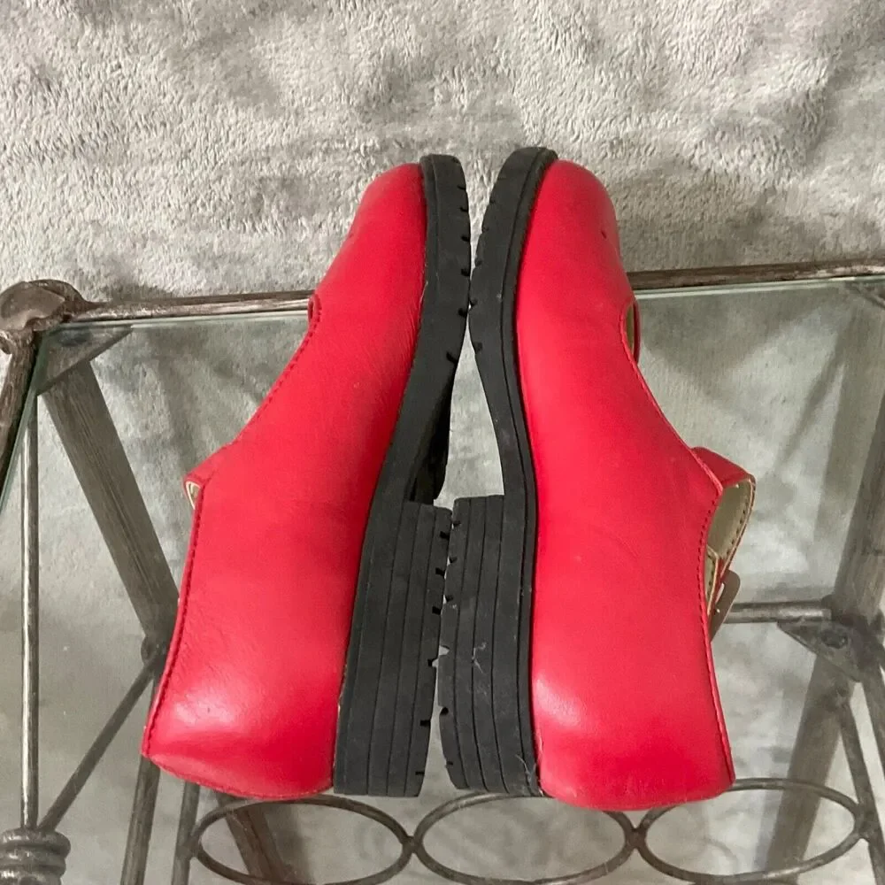 Buster Brown leather classic Mary Jane Shoes Little Girls Size 11.5 Red Hearts